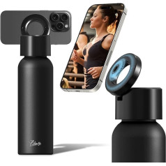 LIBWYS 750 ml Stainless Steel Thermos Flask with Magnetic Stand, Vacuum Insulated, Leak-Proof Thermos Flask, Insulated Water Bottle for Sports, Yoga, Fitness, Hiking, Outdoor, Travel, Black