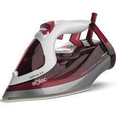 Solac - Optima 3.0 Steam Iron | 2800 W | Steam Boost 180 g/min | Continuous Steam 40 g/min | Ceramic Sole | Precision Tip | Double Anti-limescale System | Self-Cleaning Function | Anti-Drip System