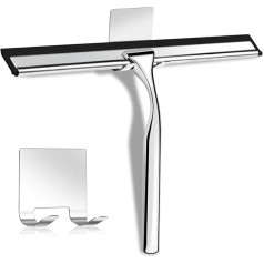 Shower Squeegee Window Squeegee Stainless Steel Shower Screen with Strong Suction Hook