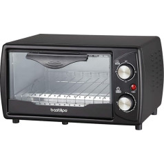 Turin Black - 1000W Mini Toaster Oven - Stainless Steel, Black, 9 Litres, Energy Efficiency A++