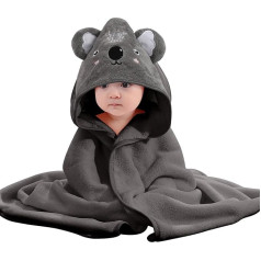 BBXWANG Baby Towel with Hood, Cute Baby Bath Towel for Newborns, Infants, Toddlers, Hooded Baby Towels for Girls and Boys (Gray Koala)