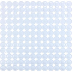 WENKO Belem Shower Mat with Suction Cups Classic Geometric Circles for All Standard Shower Trays, Plastic, 54 x 54 cm, White