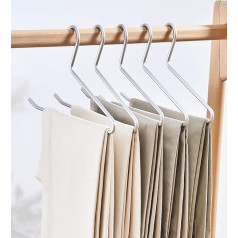 10-Piece Set of High-End Matte Silver Aluminium Hangers, 35 cm Ultra Smooth Hangers, Durable Metal Trouser Hangers, Aluminium Alloy Hangers, Clothes Stand