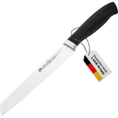 GROSSMAN® 009HC Bread Knife 33.0 cm Ultrasonic Sharp Kitchen Knife German Stainless Steel Blade 19.2 cm with Ergonomic Handle 13.8 cm (165 g)