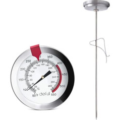 Frying Oil Thermometer Clip Instant Read Dial Candy Thermometer 12 Inch Stainless Steel Stem Meat Thermometer Cooking Thermometer for Turkey BBQ 12 Inch