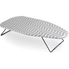 Jata Hogar HPLA8214 Desk Ironing Board 75 x 34 cm Hanging Space Saving Cotton Cover Grey and White