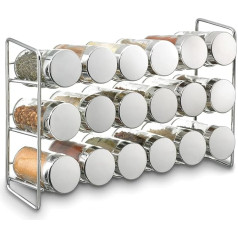 Polder 18-Jar Compact Spice Rack, Silver