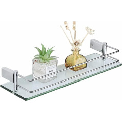 SAYAYO EGC1000-40C Shower Shelf Chrome Glass Shelf Stainless Steel Shower Shelf Bathroom Shelf Bathroom Shelf for Bathroom and Kitchen 400 mm x 130 mm x 66 mm