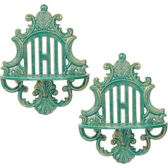 Sungmor Cast Iron Wall Mounted Floating Shelves, Set of 2 Wall Hanging Shelves - Decorative Victorian Metal Wall Shelves - Display Ledge Storage Rack for Living Room, Bathroom, Bedroom