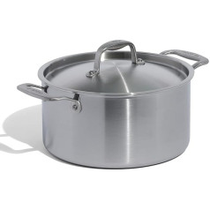 Made In Cookware 5.68 Litre Stainless Steel Stockpot with Lid - 5-Layer Stainless Steel Coating - Professional Cookware - Made in Italy - Induction Compatible