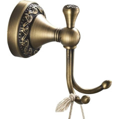 Casewind Towel Hook Brass Coat Hook Antique Towel Holder Vintage Wall Mounted Retro Style Nostalgia with Drilling for Kitchen