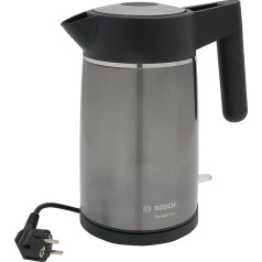 Bosch DesignLine TWK5P475 Wireless Kettle, Splash-Free Pouring, Cup Indicator, Extra Large Water Level Indicator, Overheating Protection, 1.7 L, 2400 W, Grey
