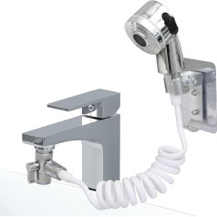 EURO MARKETING MANUFACTURING Shower Head Extra Handheld Shower Head Multifunctional Accessories for Bathroom Kitchen or Garage Silver One Size