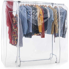 Tatkraft Falcon & Big Folding Wardrobe, Clothes Rack, Fabric Cabinet, Sturdy, with Wheels, Adjustable, Clothes Rack with Cover