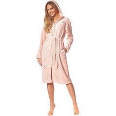 L&L - 9156 Long Luxury Toweling Women's Soft Long Sleeve Bathrobe. Extremely Lightweight. Full Length Zip House Coat with Hood for Women