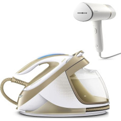 Philips Steam Iron Set, Steam Iron Station, GC9642/60 PerfectCare Elite Silence, 2400 W + Philips Steam Smoother STH3020/10, Foldable incl. Storage Bag