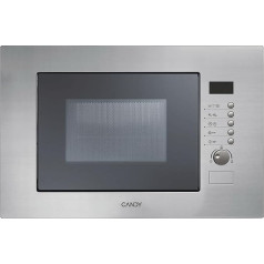 Candy MIC20GDFX Built-in Microwave with Quartz Grid, 20 Litres, 800 W, 8 Power Levels, Defrost Function, 34.3 x 59.5 x 38.8 cm, Stainless Steel [Energy Class A] [Energy Class A]