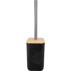 Kleine Wolke Toilet Brush Holder Crossover, Accessories, Colour: Black, Material: Polyresin, Bamboo, Length 9.6 x Width 9.6 x Height 37 cm