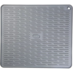IYYI Large Silicone Drying Mats, Quick Drying Silicone Drying Mat, Non-Slip Drying Mat, Heat Resistant Sink Mat for Kitchen Worktop (40 x 45 cm, Dark Grey)