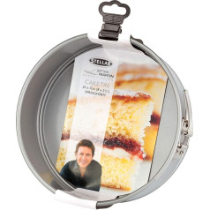 Stellar James Martin Non Stick Round Cake Tin-Springform, 20x7cm, Stainless Steel Grey, 21cm