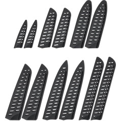 sourcing map Knife Cover Sleeves, 6 Sizes, PP Knife, Edge Guard, Blade Guard, Universal Knife Sheath for Kitchen, Black, 6 Pieces