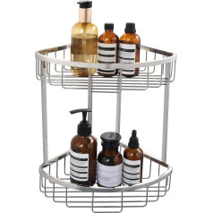 Sayayo 2-Tier Shower Basket Bathroom Basket Shower Organiser, SUS 304 Stainless Steel Polished Finished, EG7162