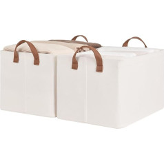 StorageWorks Metal Storage Baskets for Shelves with Frames, Rectangular Storage Baskets, Natural, Jumbo, Pack of 2