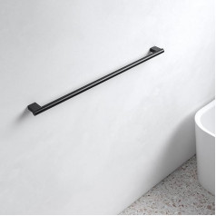 KEUCO Black Matte Powder Coated Metal Bath Towel Rail 31.5