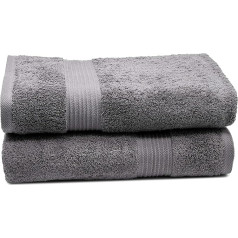 ZOLLNER Set of 2 Bath Towels 100% Cotton 550 g/m² Approx. 100 x 150 cm Grey