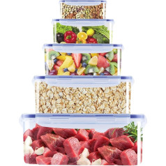 CORESLUX Food Storage Containers with Lid, Lunch Box, Meal Prep Boxes, Freezer Containers for Children or Kitchen, Microwave, Dishasher and Freezer Safe (Rectangular)