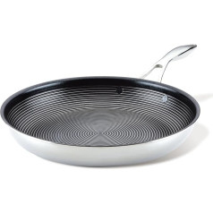 Circulon SteelShield C Series Stainless Steel Frying Pan 32cm Large Induction Frying Pan with Hybrid Non-Stick Coating for Kitchenware and Dishwasher Safe Cookware
