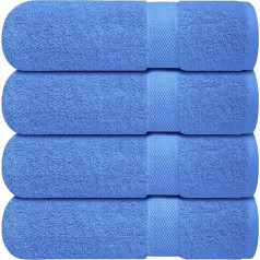 Infinitee Xclusives Premium Bath Towels for Bathroom, Set of 4, 68 x 137 cm, 100% Soft Ring Spun Cotton, Quick Drying, Durable, Ideal for Everyday Use (Noble Blue)