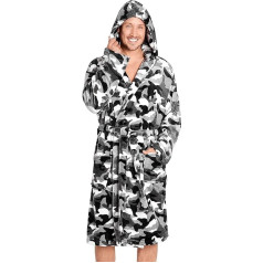 CityComfort Men's Fluffy Dressing Gown Camouflage Fleece Dressing Gown