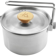 Stainless Steel Instant Pasta Pot, Milk Pot, Pasta Pot with Lid and Steam Hole, Saucepan Cooking Pot, Small, 1 L, Kettle with Removable Handle, Suitable for All Types of Cookers