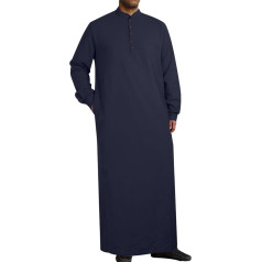 YAOHUOLE Men's Kaftan Long Sleeve Thobe Prayer Clothing for Men Arabic Clothing Men's Djellaba Men