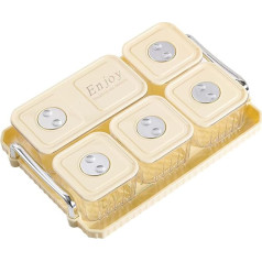 Snack Box, Food Storage Boxes with Lid, Split Tray, Sealed Snack Box, 5 Removable Independent Food Boxes, Snack Containers for Sweets, Fruits, Nuts, Travel,