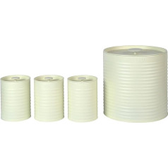 Russell Hobbs RH03270CEU7 Ribbed 4 Piece Worktop Set - Set of 3 Kitchen Canisters and Bread Bin Tea Coffee and Sugar Durable Steel Easy Clean Cream