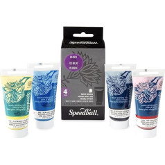 Speedball Block Printing Ink 1.25oz 4/Pkg-Water Soluble