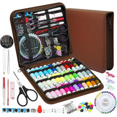Juning 168-Piece Sewing Kit with Case, Portable Sewing Accessories for Home, Travel, Emergency Repairs, for Adults, Beginners, Kids, Featuring Thread, Scissors, Needles, Tape Measure