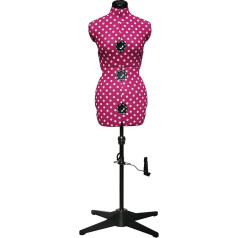 Sewing Online Adjustable Dressmaker's Dummy Cherry with Polka Dot Pattern 8 Pieces Medium (M) [Size EUR 44 to 48]