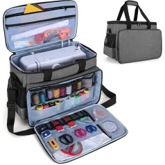 LUXJA Sewing Machine Carry Bag with Removable Padding and Pockets for Sewing Machines and Sewing Accessories