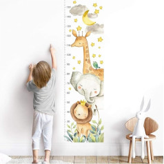 Little Deco DL356 Wall Sticker for Children's Room Boy Girl Height Chart 150 cm Lion Elephant Giraffe Animals Children Sticker Wall Decoration Baby