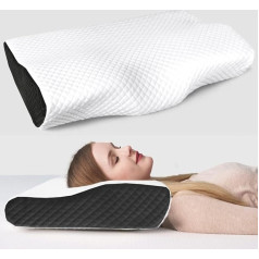 Neck Support Pillow, Anti-Snoring and Orthopaedic Sleeping Pillow with Extra Cover, Suitable for Side, Back and Stomach Sleepers, Neck and Back Pain Relieving Memory Foam Pillow, Sleeping Pillow