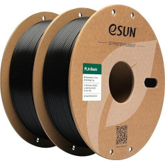 eSUN PLA Filament 1.75 mm, PLA Basic 3D Printer Filament Dimensional Accuracy +/- 0.03 mm, 1 kg per Spool, 2 Spools 3D Printing 3D Filament, Black