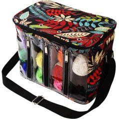 ilauke Knitting Bag for Yarn Storage, 14L PVC Large Yarn Storage of Crochet Yarn, Portable Bag for Knitting Crochet Hooks, Travel, Yarn Storage, Projects and Other Accessories, 30 x 24 x 19 cm