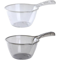 Angoily 2 Pieces Water Scoop Kitchen Water Ladle Bathroom Ladle Dipper Spoon Water Scoop Cup Bathroom Kitchen Ladle Bath Accessories