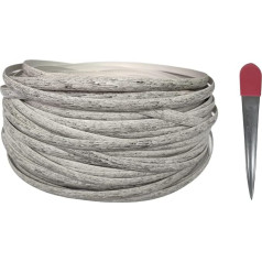 Feyart 8.5mm 55m Light Grey PE Rattan Repair Kit (Includes Pry Tool) Outdoor Rattan Furniture Plastic Wicker Material with Patio Fixing Tool