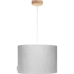 LAMPS & COMPANY Ceiling Light Children's Room Grey Lampshade Velvet Round 35 cm Velvet Lamp Lamp Children's Room Girls and Boys Ideal for Baby Room Decoration and Teenager's Room Decoration Girls