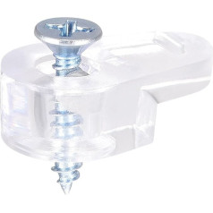 sourcing map 20 x Glass Bracket Clips 20mm x 11mm Cabinet Door Clips Mirror Holder with Screws for Doors Windows