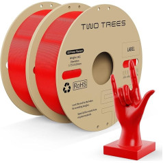 PLA Filament Pro, 2 Rolls 1kg Hyper PLA High Speed 3D Printer Filament, 1.75mm Red 2kg 3D Printing Materials, Dimensional Accuracy +/- 0.03mm, Compatible with Most FDM 3D Printers (Red)